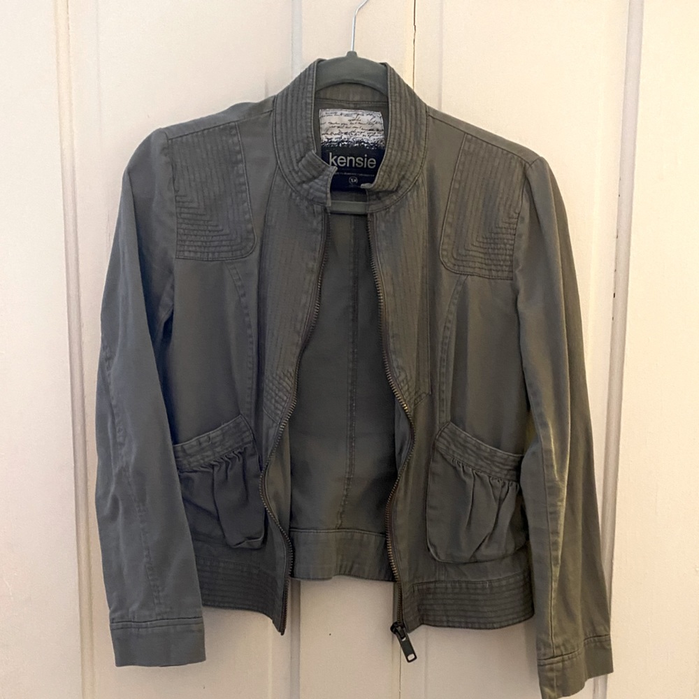 Olive green jean jacket